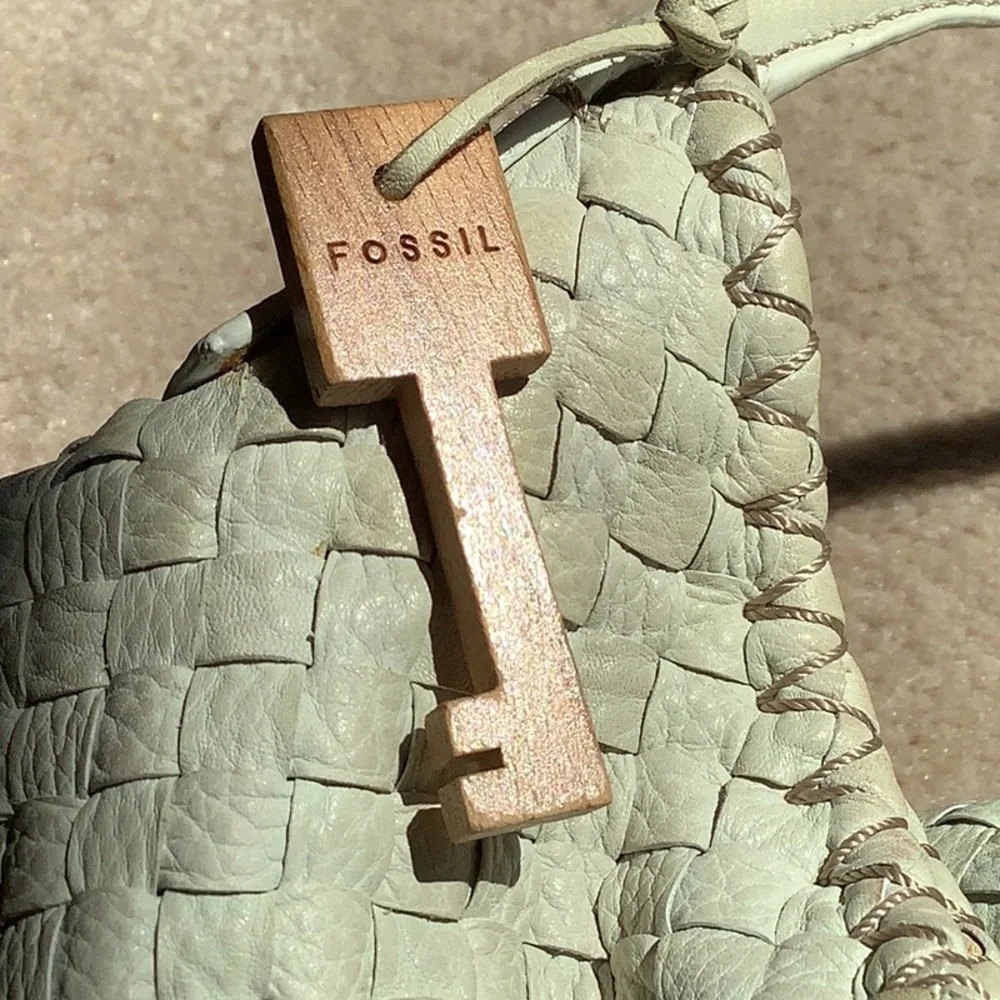 Fossil genuine leather handbag, cream, hobo